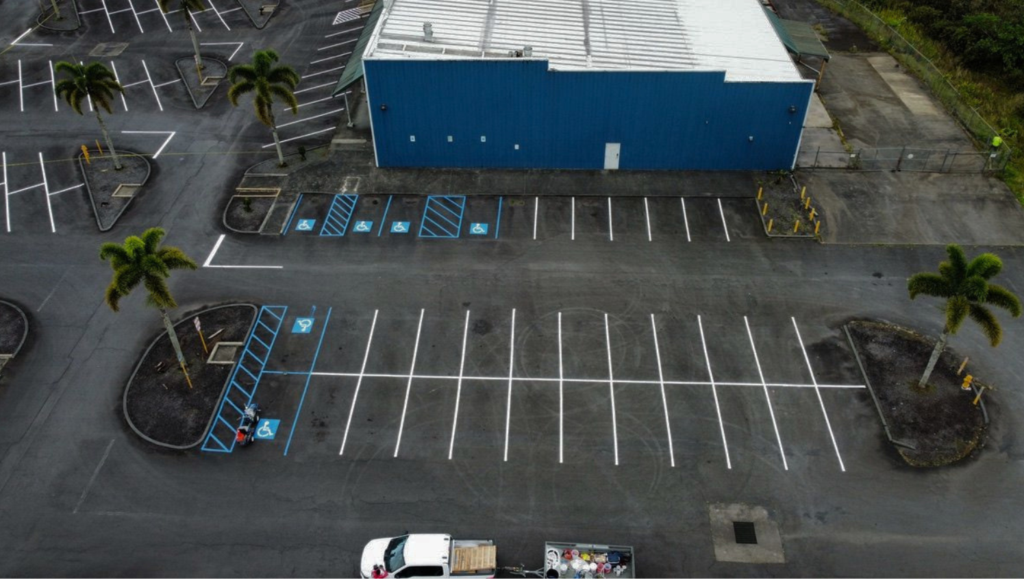 Line Striping Work for Watumull Properties in Pahoa, Hawaii