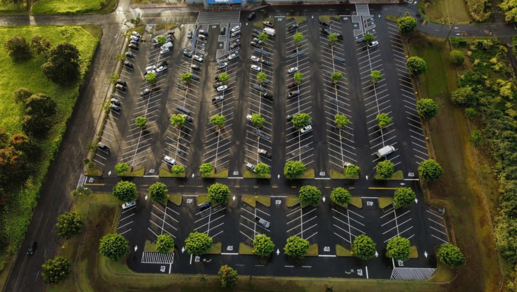 Line Striping Job for Walmart in Lihu'e, Kaua'i