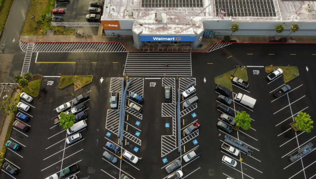 Line Striping Project for Walmart in Lihu'e, Kaua'i