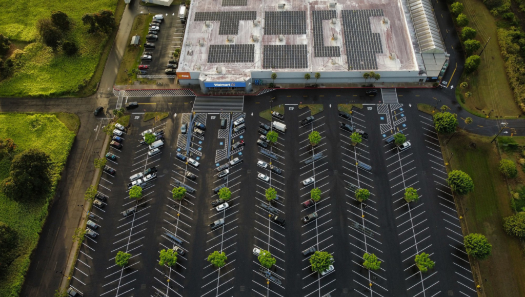 Line Striping Service for Walmart in Lihu'e, Kaua'i