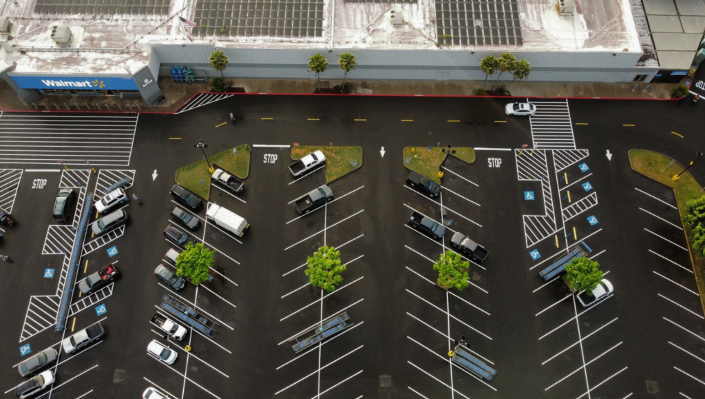 Line Striping for Walmart in Lihu'e, Kaua'i
