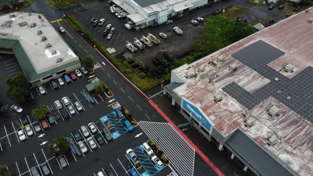 Line Striping Job for Walmart Supercenter in Hilo, Hawaii