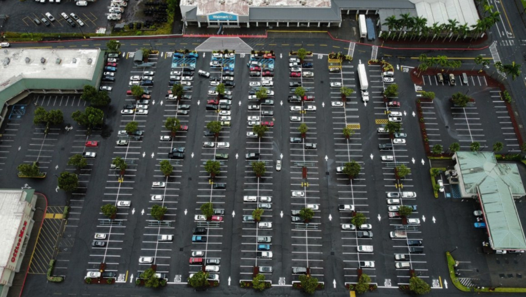 Line Striping Project for Walmart Supercenter in Hilo, Hawaii
