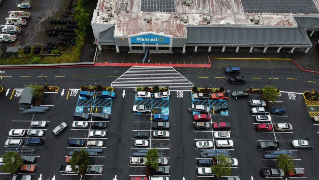 Line Striping for Walmart Supercenter in Hilo, Hawaii