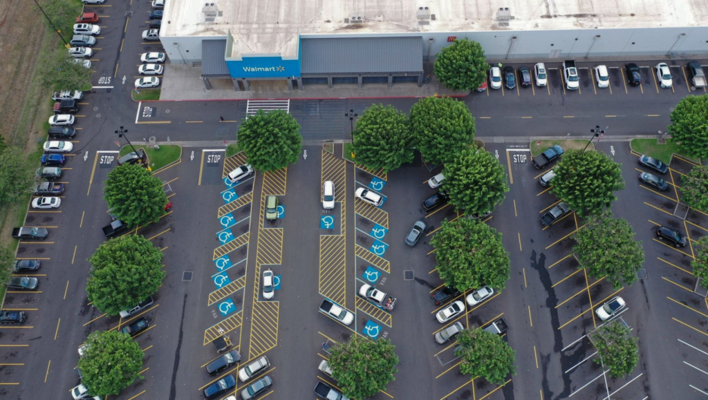 Line Striping for Walmart Supercenter in Kahului, Maui