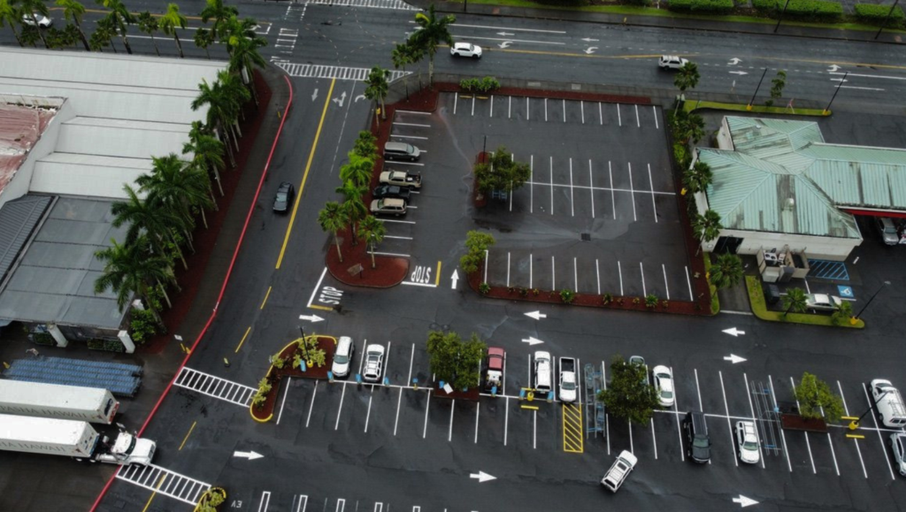 Line Striping Work for Walmart Supercenter in Hilo, Hawaii