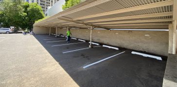 Image of 35 Stall and Crosswalk Striping Job in Honolulu