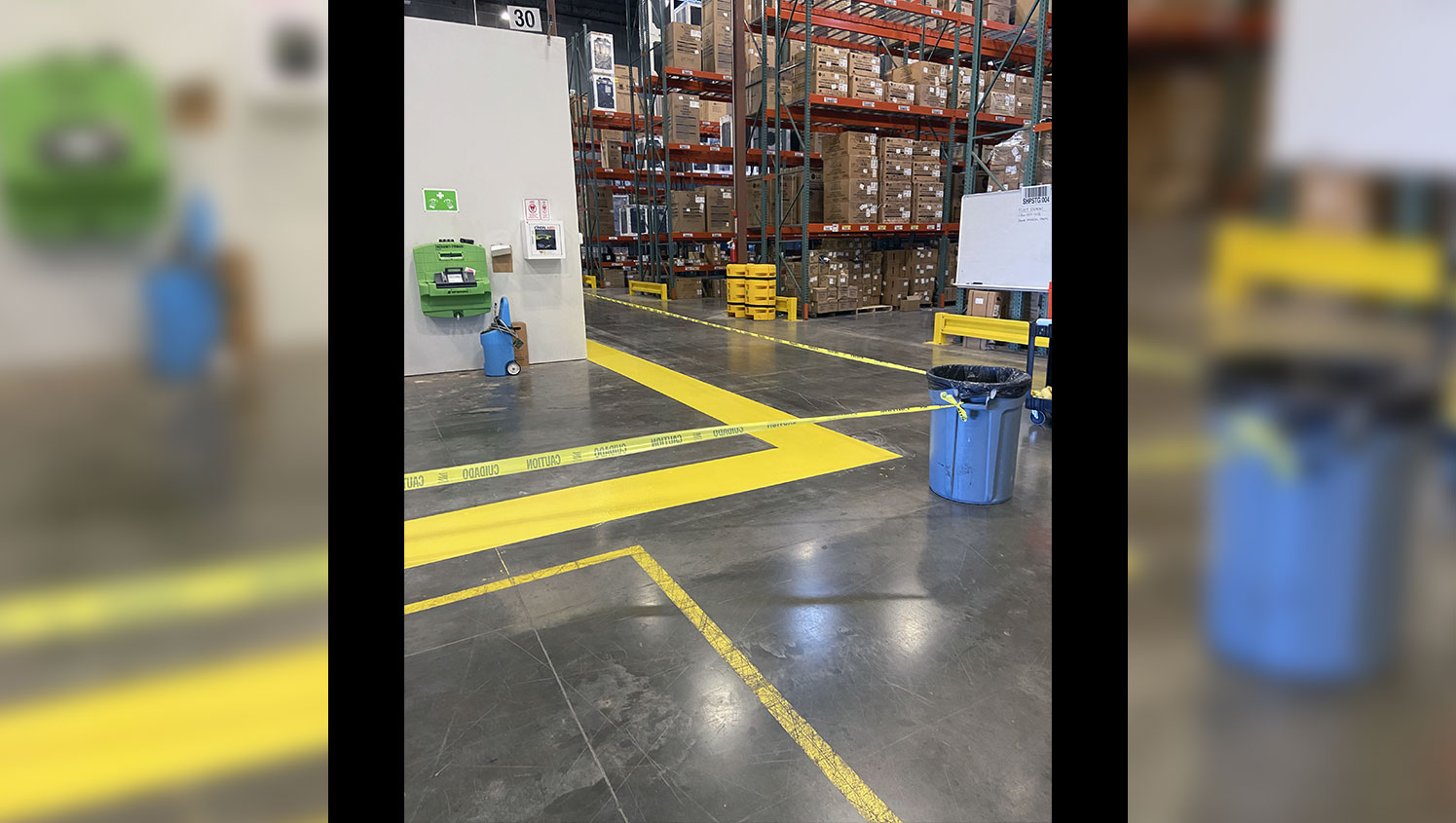 yellow warehouse floor safety markings required by osha