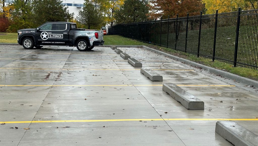 wheel stop installation in Kansas City, MO