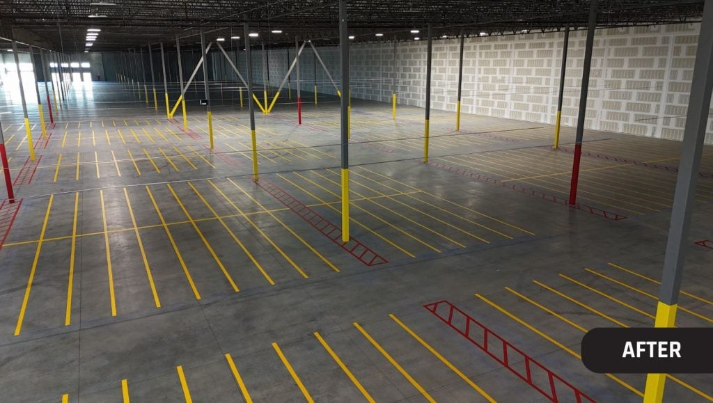 aerial view of DART Entities freshly painted