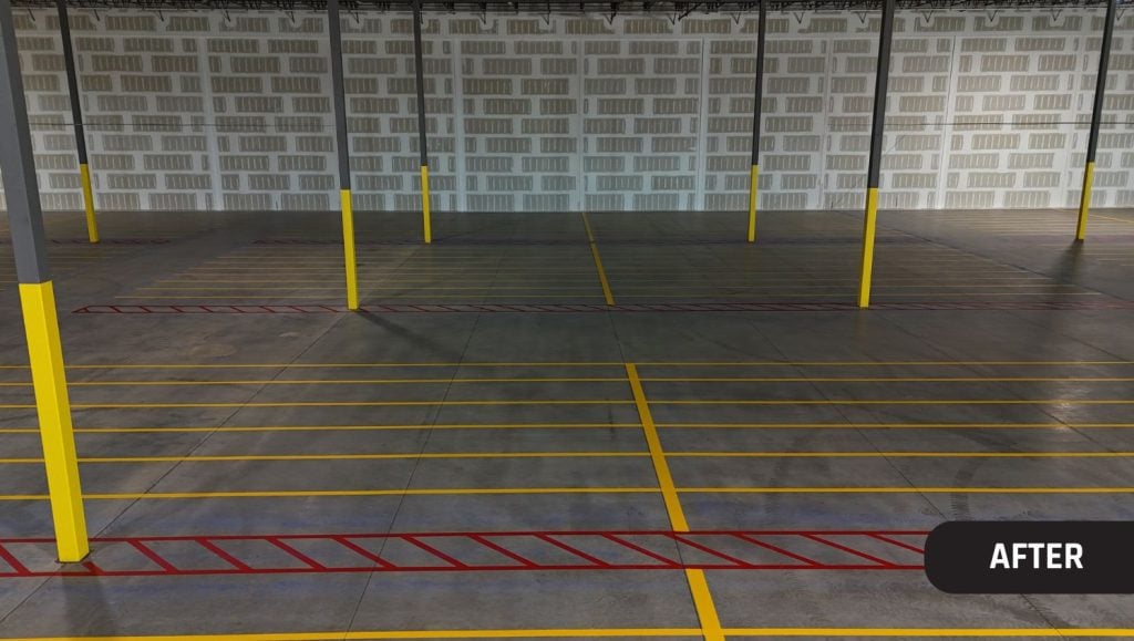 DART Entities warehouse freshly painted