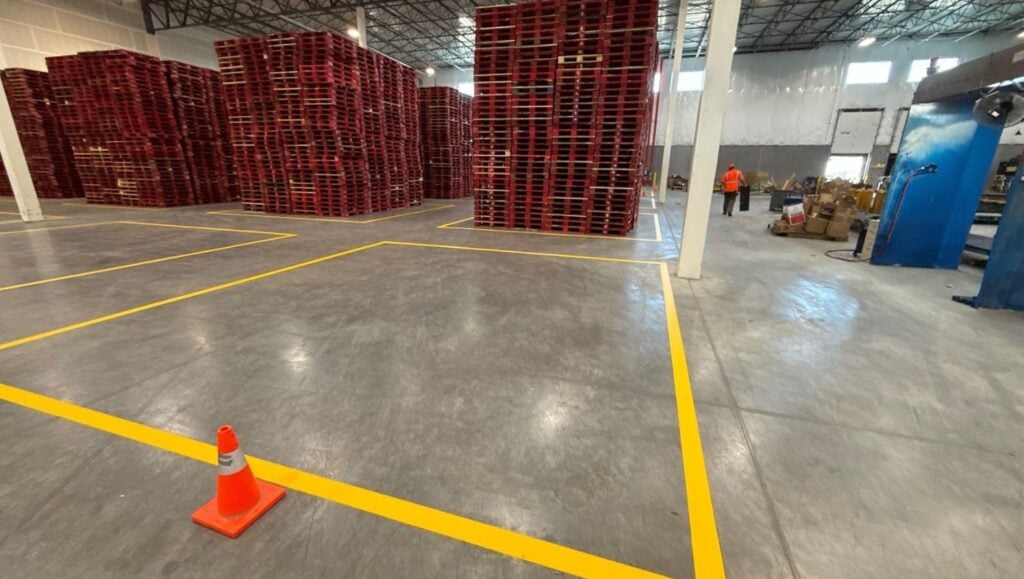 freshly painted line striping for Propak