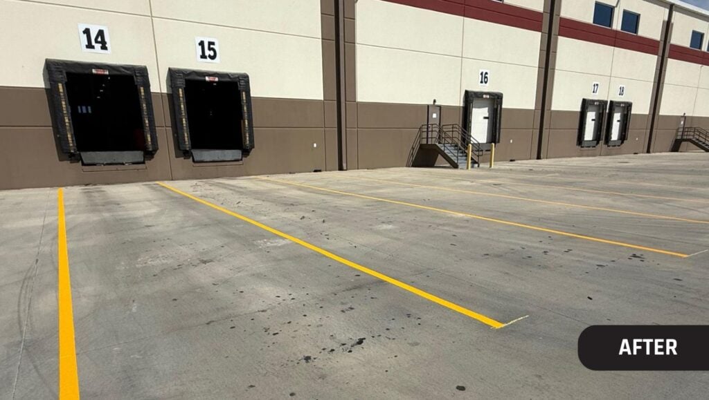 Propak parking lot freshly painted