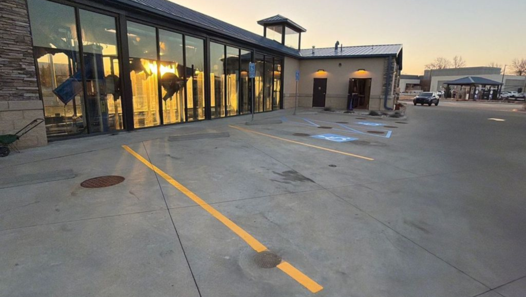 Line Striping for Tidal Wave Auto Spa in Overland Park, KS