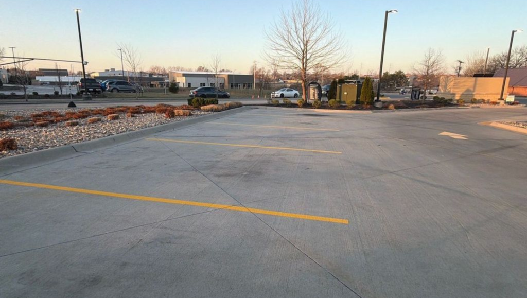 Line Striping Project Tidal Wave Auto Spa in Overland Park, KS