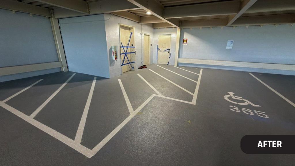 After Job Parking Garage Striping for The Station Apartments in Kansas City, MO