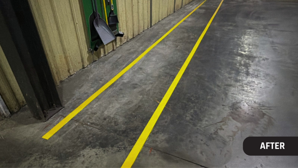 After Job Warehouse Floor Marking for Pennington Seed in Greenfield, MO