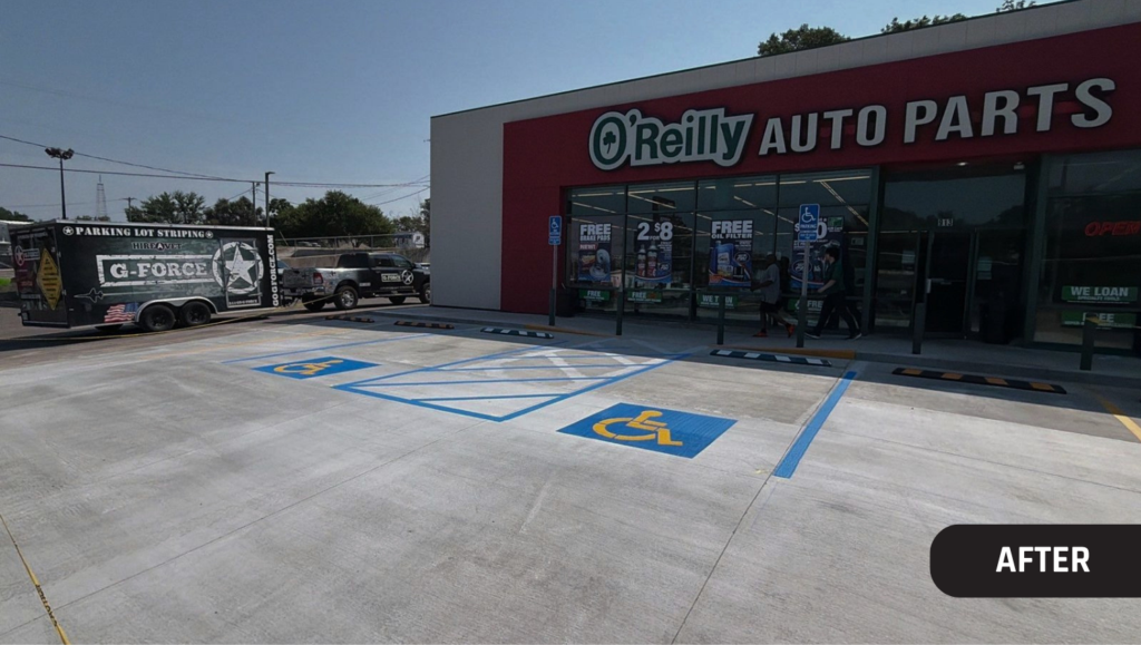 After Line Striping Job for Oreilly Automotive in Lenexa, KS