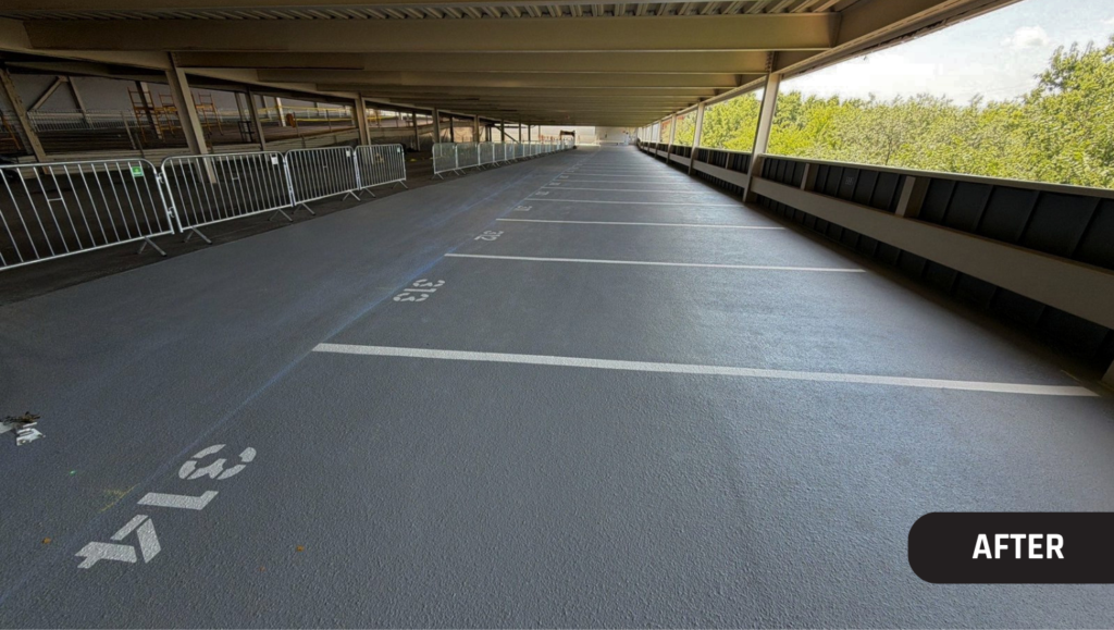 After Lines Garage Striping for The Station Apartments in Kansas City, MO