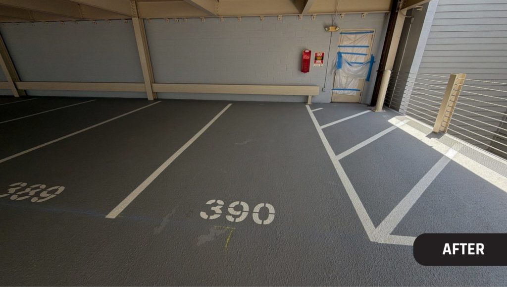 After Parking Garage Striping for The Station Apartments in Kansas City, MO