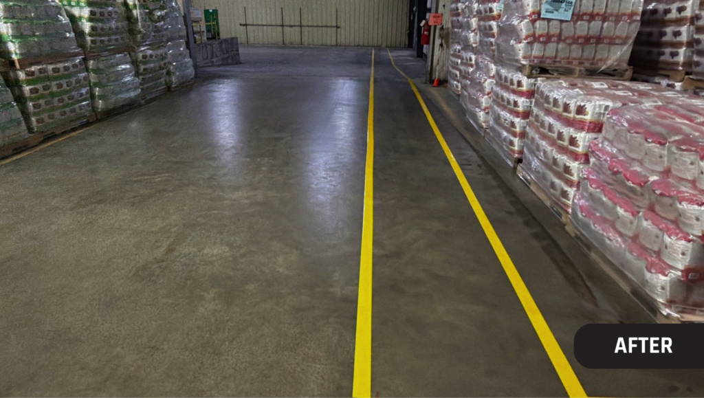 After Project Warehouse Floor Marking for Pennington Seed in Greenfield, MO