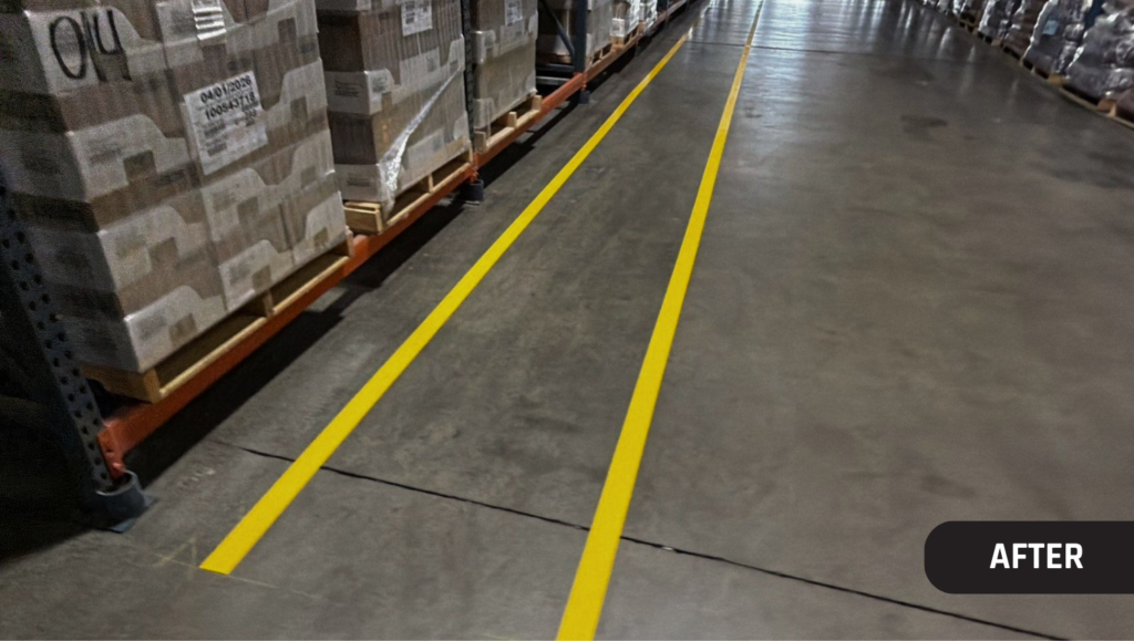 After Service Warehouse Floor Marking for Pennington Seed in Greenfield, MO