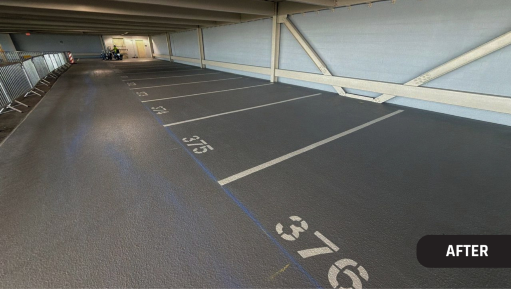 After Work Garage Striping for The Station Apartments in Kansas City, MO