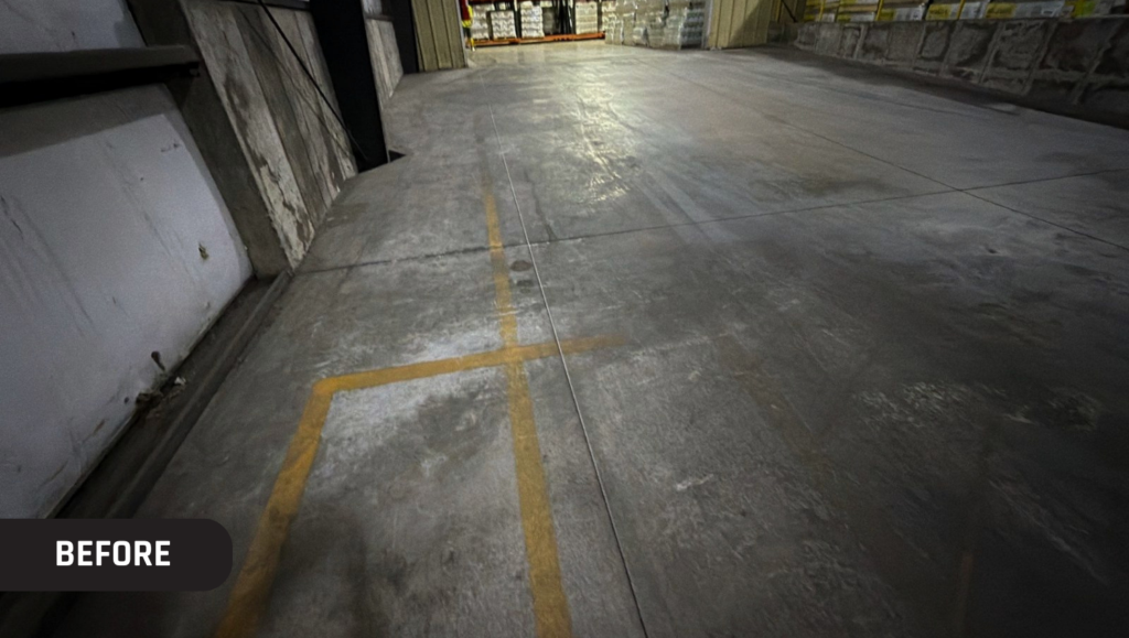 Before Warehouse Floor Marking for Pennington Seed in Greenfield, MO