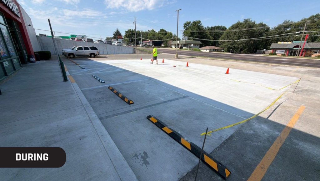 During Line Striping Job for Oreilly Automotive in Lenexa, KS