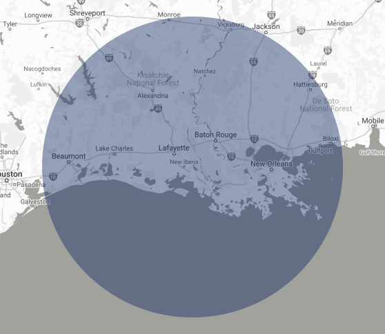 Louisiana Cover Area Map