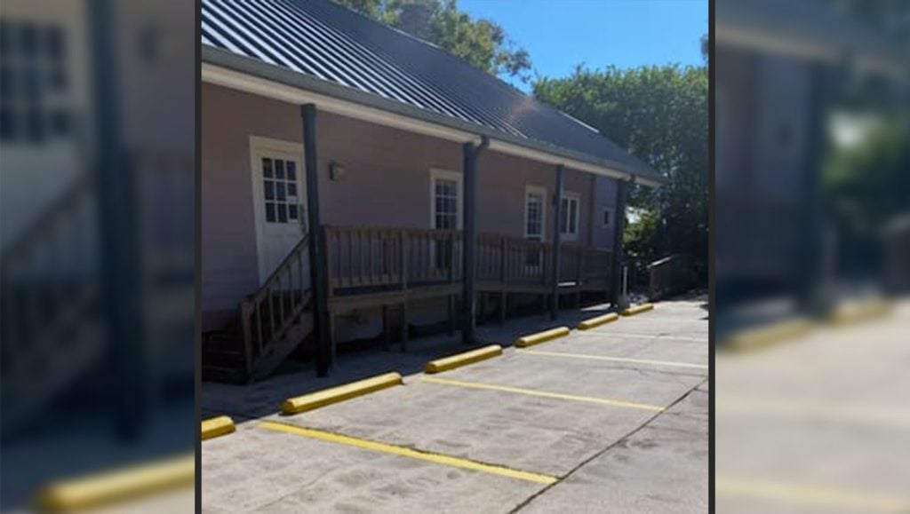 newly striped ADA-compliant parking spaces