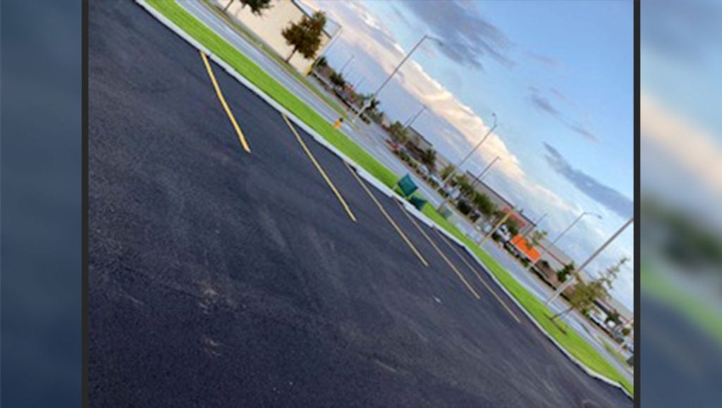 newly striped ADA compliant parking stalls