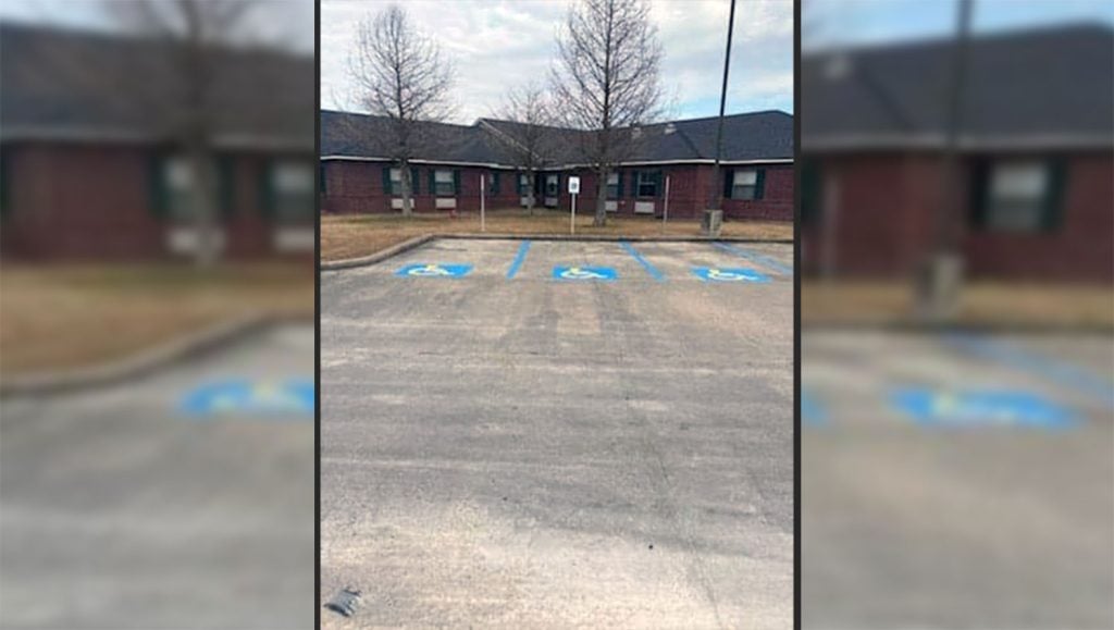 newly lined parking spaces