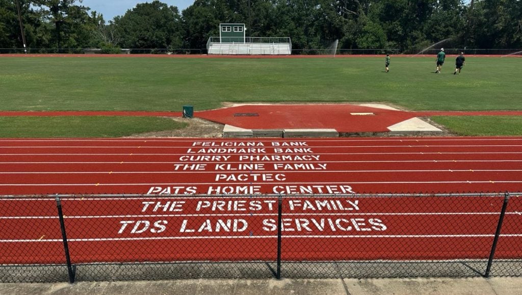 line markings freshly painted for Silliman Institute Private Academy track and field