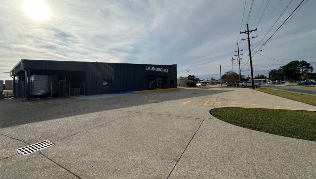 Gator Laundry parking lot freshly painted