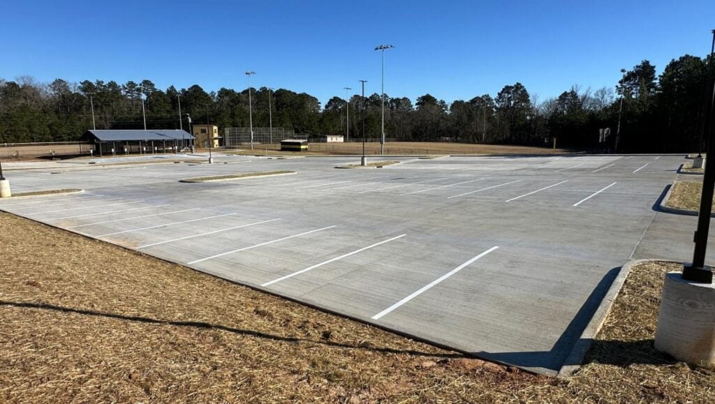 Dodson High School parking lot freshly painted