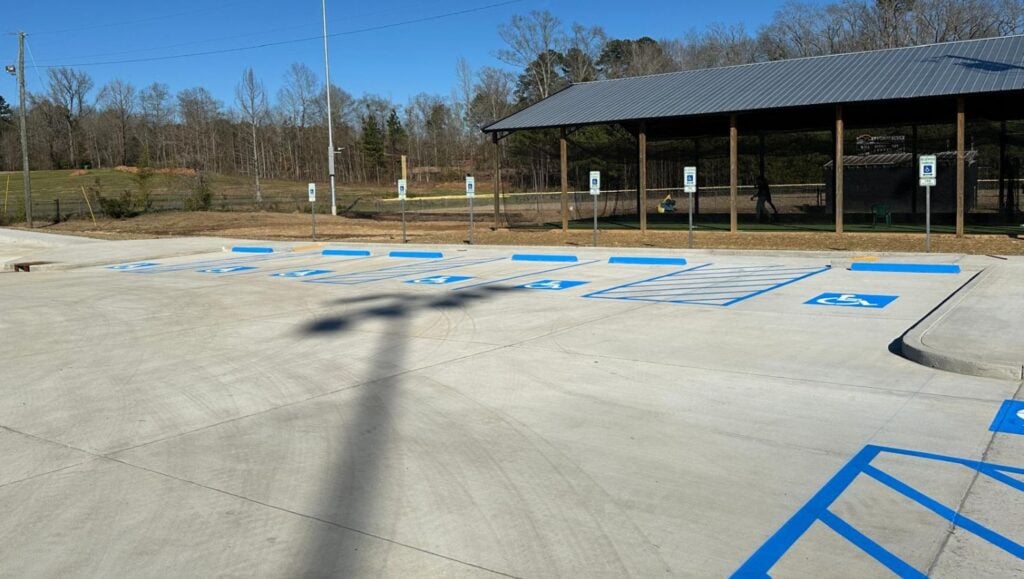 freshly painted ada compliance parking spots for Dodson High School