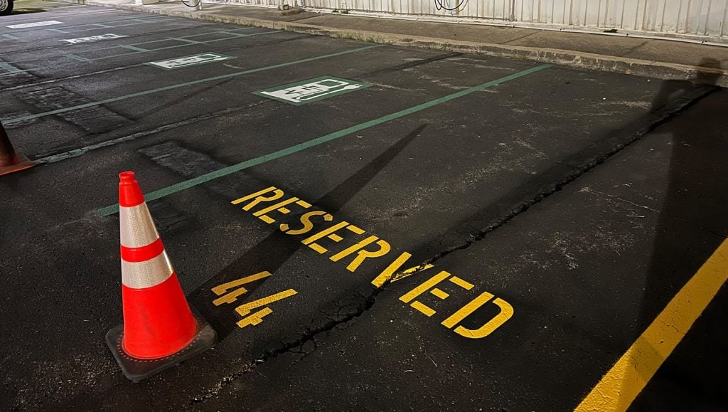 Amteck of KY Inc. parking lot faded lines