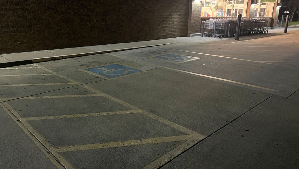 faded ada compliance parking spots