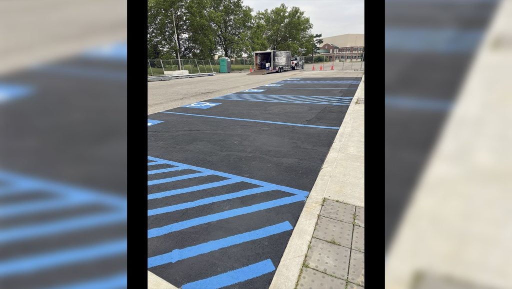 parking lot in need of line striping services