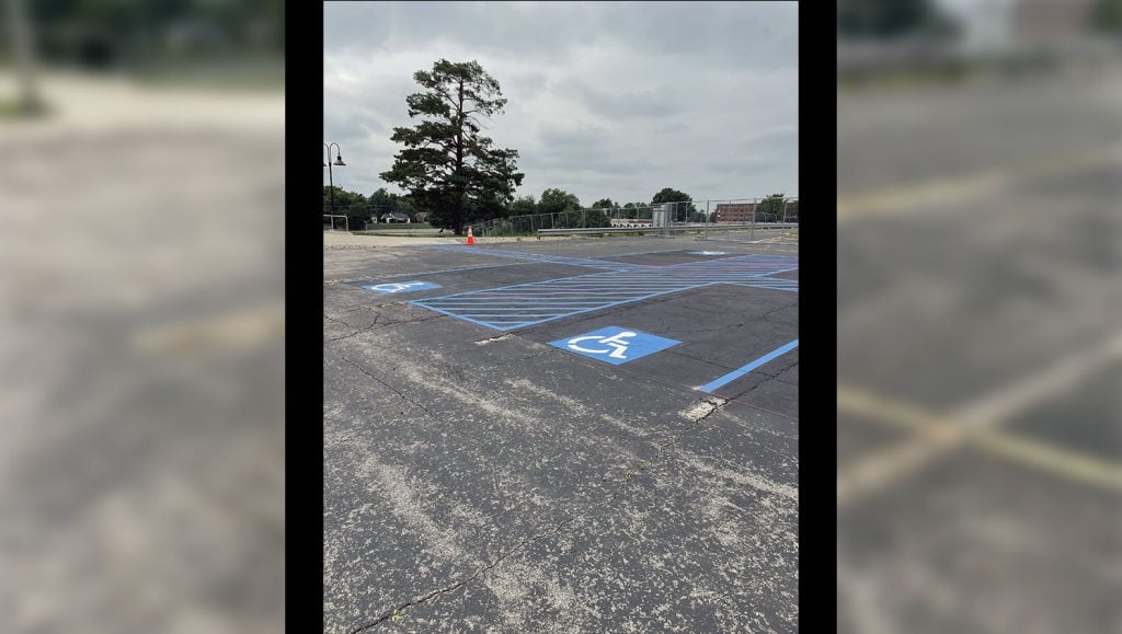 parking lot before receiving parking lot striping services in richmond, ky