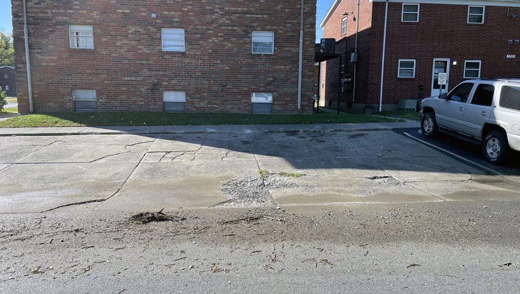 apartment complex after striping