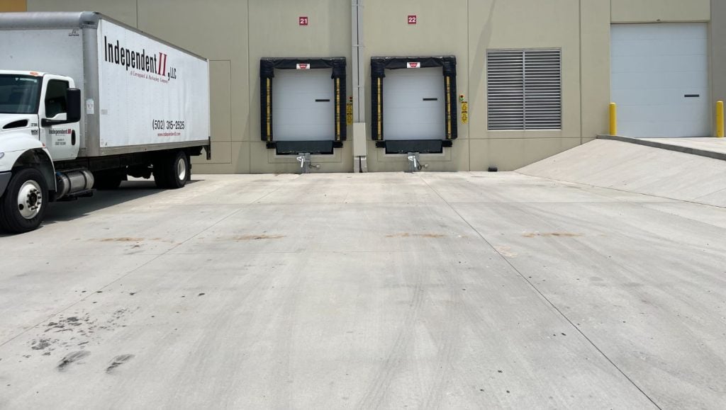 before striping new loading dock markings