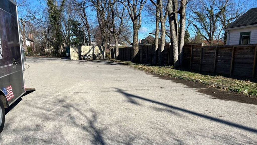 before view of line striping in Lexington, KY