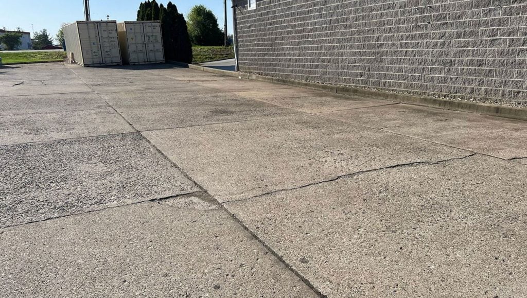 before view of parking lot striping in La Grange, KY