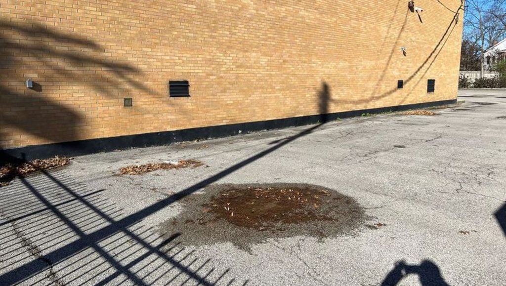 before view of parking lot marking in Lexington, KY
