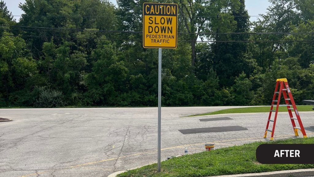 caution signage installed for Shipper’s Solutions parking lot