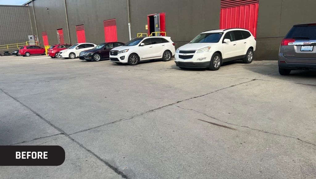 Cardinal Aluminum Company parking lot freshly painted