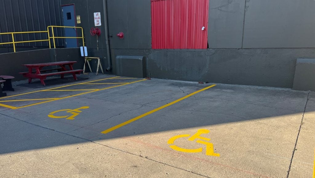 ada compliance parking spots for Cardinal Aluminum Company parking lot