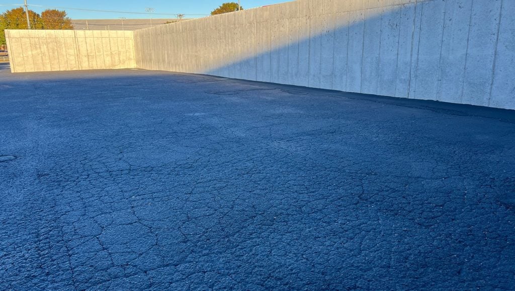 Med Dyne parking lot with freshly painted parking spots